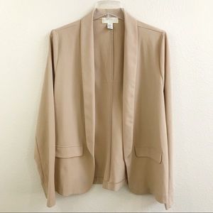 F21 plus tan open front blazer size 0X